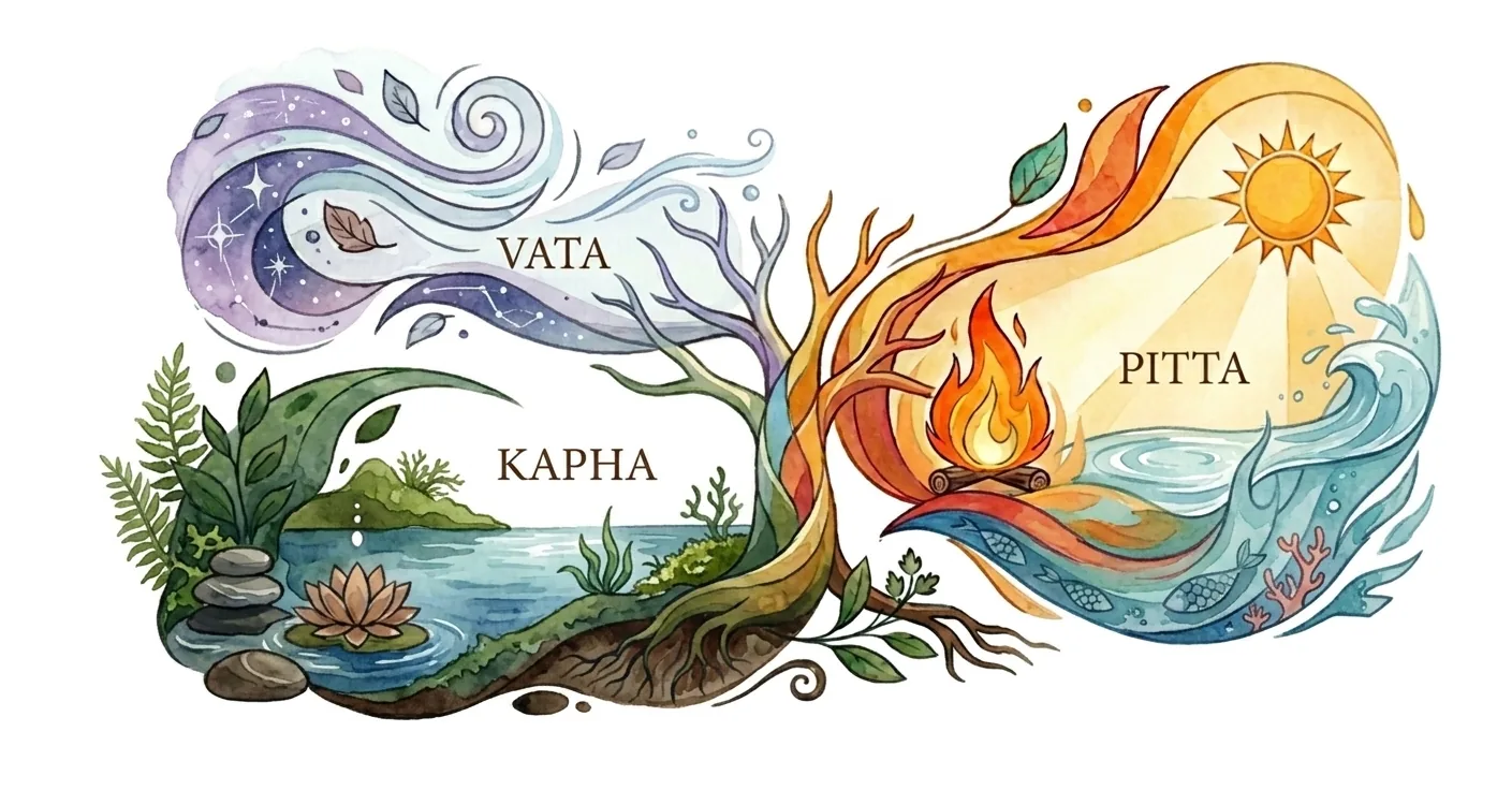 Vata, Pitta and Kapha — the three doshas